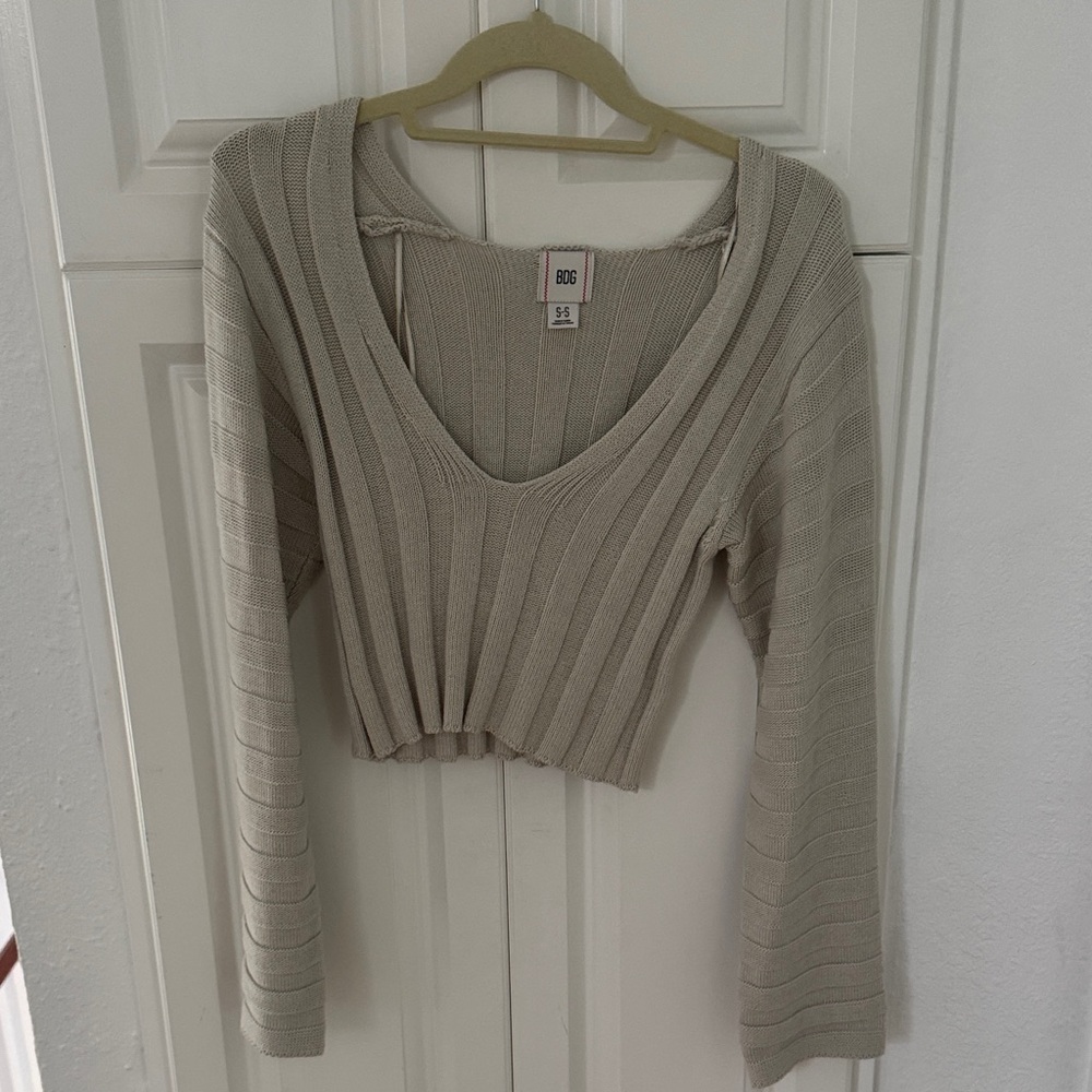 Urban Outfitters Cream Ribbed Sweater